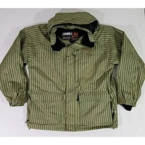 O’Neill Explore Series Ski / Snowboard Waterproof Jacket Green Stripe Men Size L